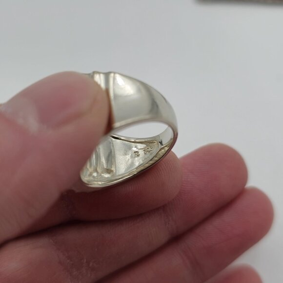 Size 7 Sterling Silver Solid Thick Quality Wide Band Ring A2753 - Picture 5 of 8